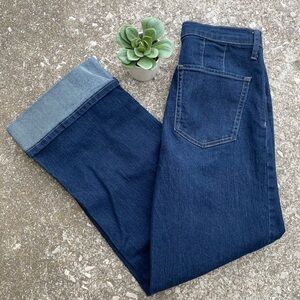 Nine West Jeans | Wide Leg Dark Wash Cuffed Jeans